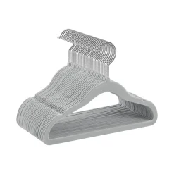 50 Cintres en velours enfants antiglisse rose clair