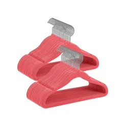 50 Cintres en velours enfants antiglisse rose clair