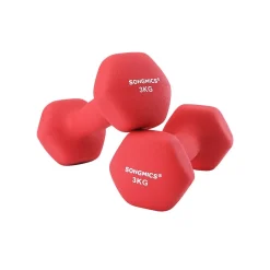 2 Haltères 3 kg rouge
