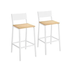 2 Tabourets de bar gris anthracite et noir