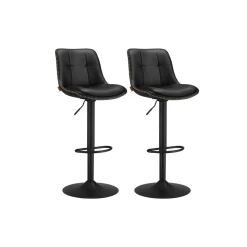 2 Tabourets de bar Marron Caramel