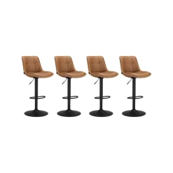 2 Tabourets de bar Marron Caramel