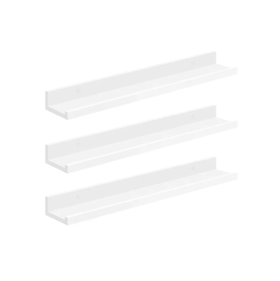 3 Étagères murale suspendue longueur 80 cm blanc