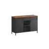 Armoire de rangement en métal marron rustique et noir mat