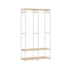 Armoire vêtements portable marron rustique