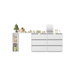 Assemblage rapide sans outils toolless commode avec étagère blanc neige