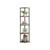 Assemblage ultra-rapide sans outils toolless étagère d'angle à 5 niveaux marron rustique
