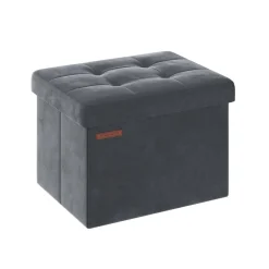 Banc de rangement en velours noir d'encre