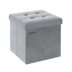 Banc de rangement en velours noir d'encre