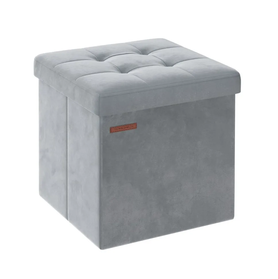 Banc de rangement en velours noir d'encre