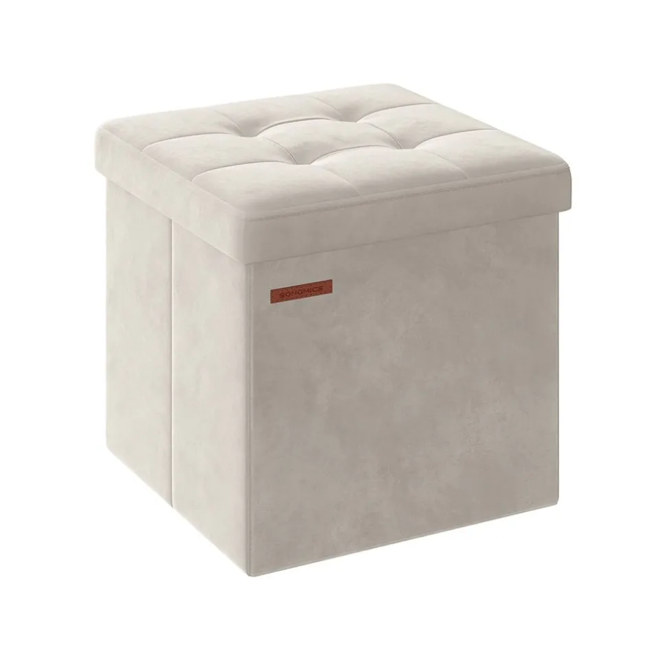 Banc de rangement en velours noir d'encre