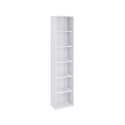 Bibliothèque de rangement 6 niveaux 24 x 40 x 178,5 cm marron rustique