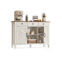 Buffet de rangement style campagne avec tiroir et étagère réglable