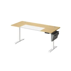 Bureau assis debout électrique marron rustique noir