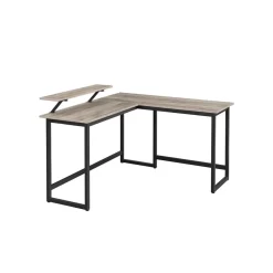Bureau en L grège