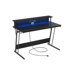 Bureau gaming LED noir classique