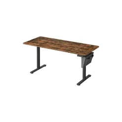 Bureau électrique 180 x 80 cm fonction mémoire 4 hauteurs marron rustique