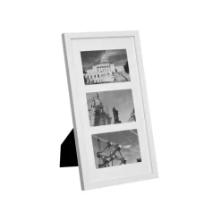 Cadre photo triple blanc