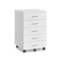 Caisson de bureau à roulettes avec cinq tiroirs