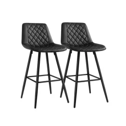 Chaise de bar PU noir