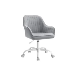 Chaise de bureau beige cappuccino et blanc nuage