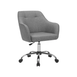 Chaise de bureau ergonomique en tissu peluche beige cappuccino