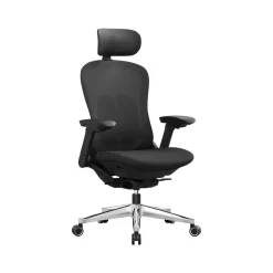 Chaise de bureau ergonomique réglable en toile noir d'encre