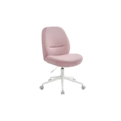 Chaise de bureau tissu coton-lin gris tourterelle