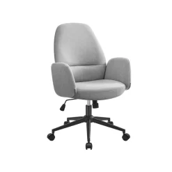 Chaise de bureau tissu coton-lin rose bonbon