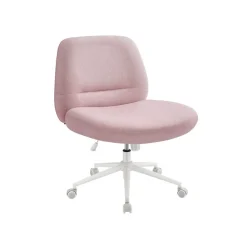 Chaise de bureau tissu coton-lin gris tourterelle