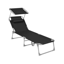 Chaise longue pliable grège
