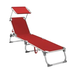 Chaise longue pliable grège