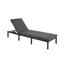 Chaise longue tressée beige