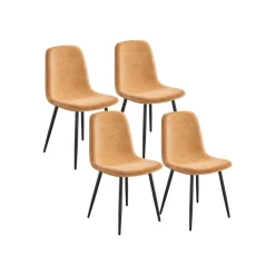 Chaises de salle à manger lot 4 Blanc Crème