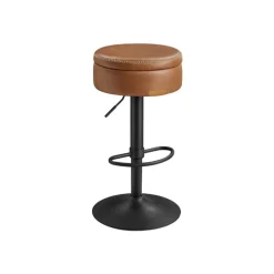 Collection EKHO - tabouret de bar pivotant à 360° avec rangement noir d’encre
