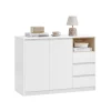 Commode avec porte étagère réglable 2 tiroirs 40 x 103,3 x 74,5 cm blanc nuage