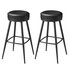 EKHO 2 tabourets de bar pivotant à 360° hauteur 76 cm marron caramel