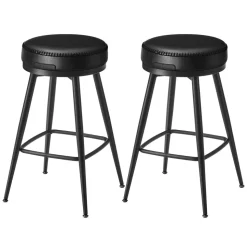 EKHO 2 tabourets de bar pivotant à 360° hauteur 76 cm marron caramel