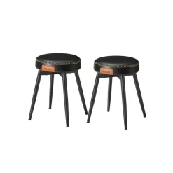 EKHO 2 Tabourets de salle à manger moderne mi-siècle marron caramel