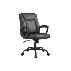 Fauteuil de bureau mécanisme à bascule surface en pu, noir