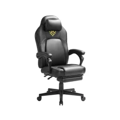 Fauteuil gaming avec repose-pieds hauteur réglable noir d’encre