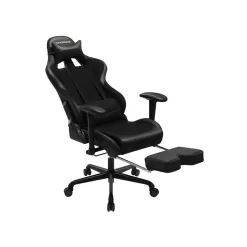 Fauteuil repose-pieds noir blanc