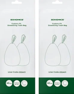 55L Sacs poubelle à cordon 40 pièces blanc