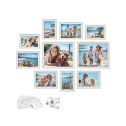 Lot de 10 cadres photo mdf et verre noir cendré