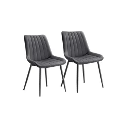 Lot de 2 chaise salle à manger marron caramel et noir d'encre