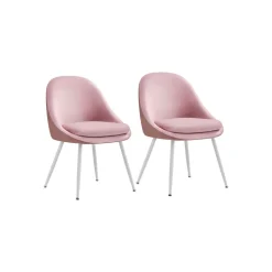 Lot de 2 chaises salle à manger blanc crème et blanc nuage