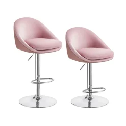 Lot de 2 tabourets de bar pivotant à 360° blanc crème