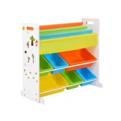 Meuble jouets livres multicolore