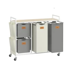 Panier à linge 4 compartiments corbeille 150 L