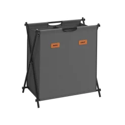 Panier à linge de 115 l en x pliable gris ardoise